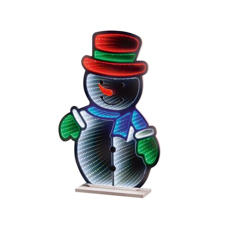 Premier 60cm Standing Snowman Infinity Mirror - image 1