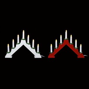 Premier 7 Bulb Wooden Candlebridge in Red or White