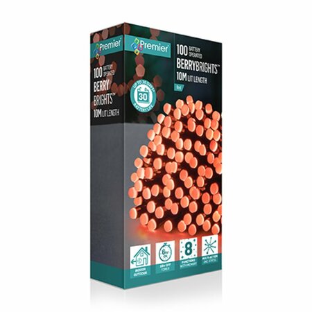 Premier BerryBrights Multi-Action Battery Lights - 100 Red