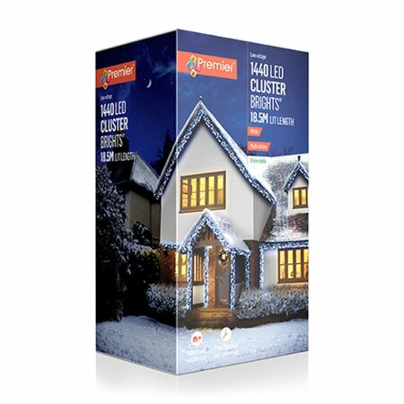 Premier Cluster Brights Multi-Action Lights with Timer - 1440 White