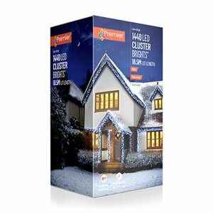 Premier Cluster Brights Multi-Action Lights with Timer - 1440 White