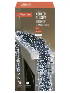 Premier Cluster Brights Multi-Action Lights with Timer - 480 White