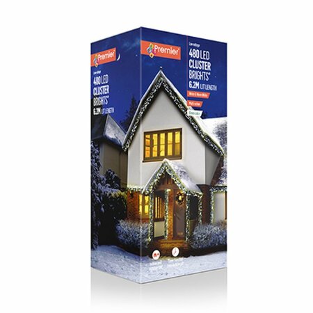 Premier Cluster Brights Multi-Action Lights with Timer - 480 White & Warm White