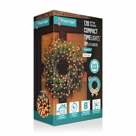 Premier Compact Timelights Multi-Action Battery Lights - 120 Lights Vintage Gold