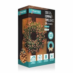 Premier Compact Timelights Multi-Action Battery Lights - 120 Lights Vintage Gold