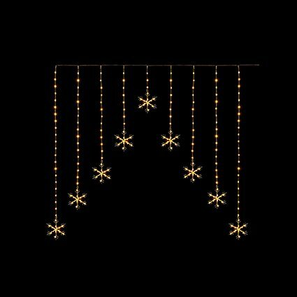 Premier Curtain Snowflake Lights 267 Warm White LEDs