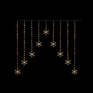 Premier Curtain Snowflake Lights 267 Warm White LEDs