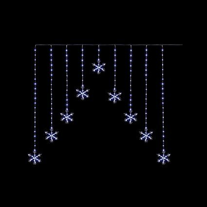 Premier Curtain Snowflake Lights 267 White LEDs