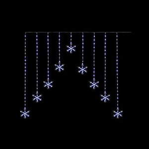 Premier Curtain Snowflake Lights 267 White LEDs