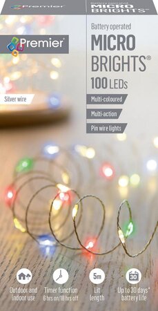 Premier Multi-Action Battery Operated MicroBrights 100 Lights - Multi-Coloured - image 2