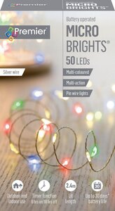 Premier Multi-Action Battery Operated MicroBrights 50 Lights - Multi-Coloured - image 2