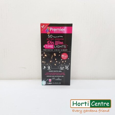 Premier Multi-Action Battery Pin Wire Timer 50 Lights - Warm White - image 2
