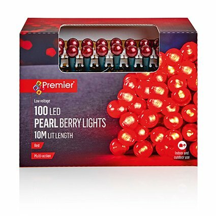 Premier Pearl Berry Multi-Action Battery Lights - 100 Red - image 1
