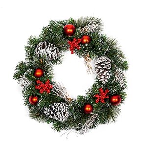 Premier Red Dressed Wreath 40cm