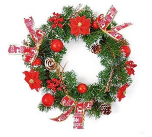 Premier Red Dressed Wreath 40cm