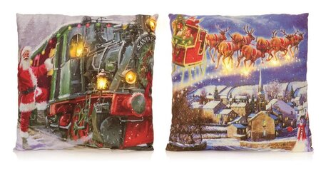 Premier Santa Train/ Sleigh Cushion 45cm x 45cm - image 1