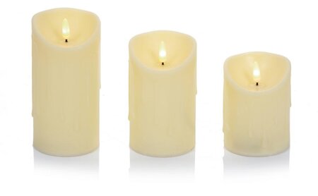 Premier Set of 3 Flickerbrights Melted Edge Candle Set - image 2