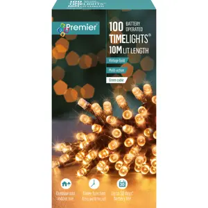 Premier Timelights Multi-Action Battery Lights - 100 Vintage Gold