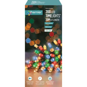 Premier Timelights Multi-Action Battery Lights - 200 Multi-Coloured