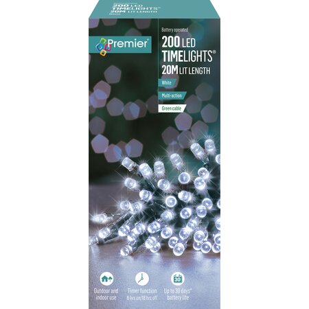 Premier Timelights Multi-Action Battery Lights - 200 White