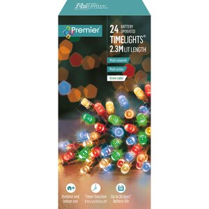 Premier Timelights Multi-Action Battery Lights - 24 Multi-Coloured - image 1