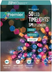 Premier Timelights Multi-Action Battery Lights - 50 Rainbow