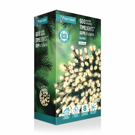 Premier Timelights Multi-Action Battery Lights - 600 Warm White