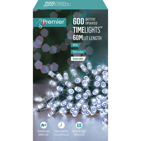 Premier Timelights Multi-Action Battery Lights - 600 White