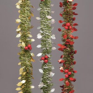 Premier Tinsel Garland with Holly 2.7m