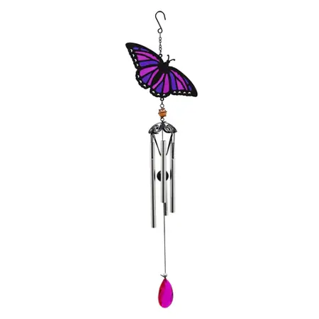 Purple Butterfly Suncatcher Hanging Wind Chime