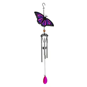 Purple Butterfly Suncatcher Hanging Wind Chime