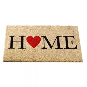 Pvc Backed Coir Mat 'Home Is Where The Heart Is'
