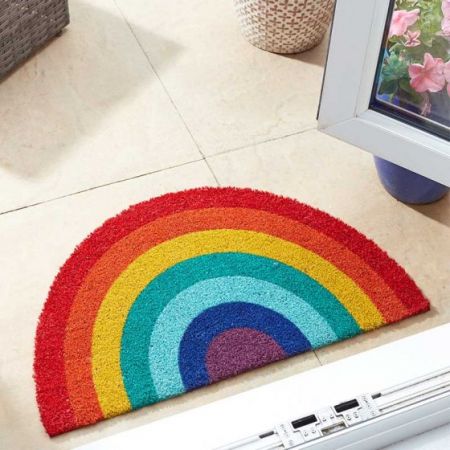 Rainbow Crescent Door Mat