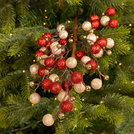 Red Berry & Gold Bauble 60cm Artificial Tree Stem - image 2