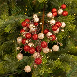 Red Berry & Gold Bauble 60cm Artificial Tree Stem - image 2