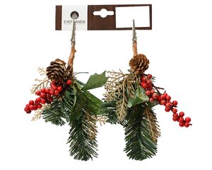 Red Berry & Pinecone Clip on Decoration 22cm
