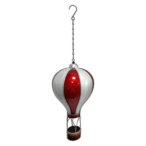 Red & White Solar LED Balloon - Large