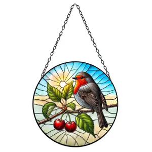 Robin Stained Glass Hanging Suncatcher
