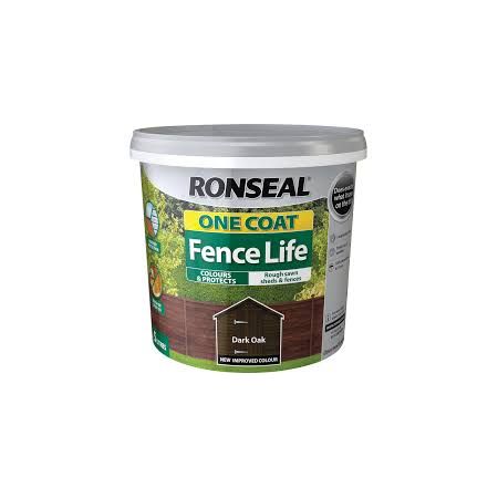 Ronseal One Coat Fence Life Dark Oak Colour 5L