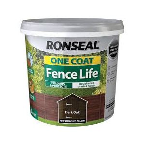 Ronseal One Coat Fence Life Dark Oak Colour 5L