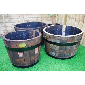 Rustic Oak Tub Planter 50cm (diameter) - image 2
