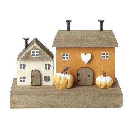 Save ImageAutumnal Houses With Pumpkins