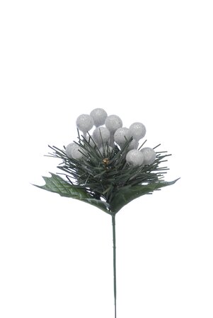 Silver Frosted Berry Pick 19cm