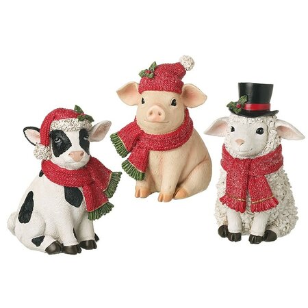 Sitting Christmas Farm Animal Mix