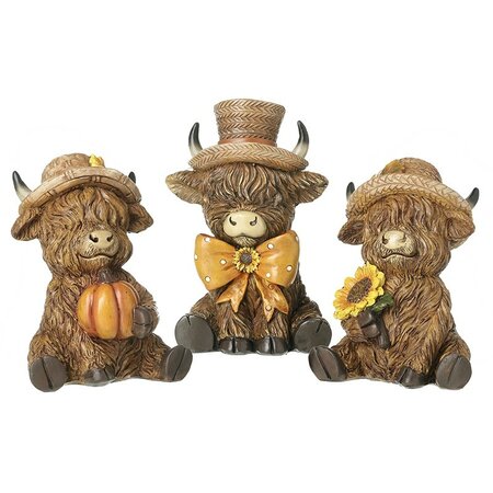 Sitting Highland Cow Autumn Decoration