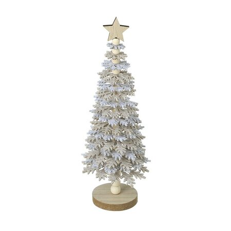 Sm Beige & White Snowflake Tree