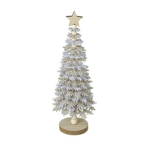 Sm Beige & White Snowflake Tree