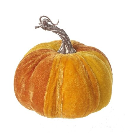 Small Orange Velvet Pumpkin 12cm - image 1
