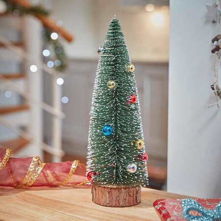 Smart 30cm Bauble Frosted Fir Tree