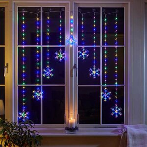 Smart Curtain 254 LED Snowf Multi Coloured